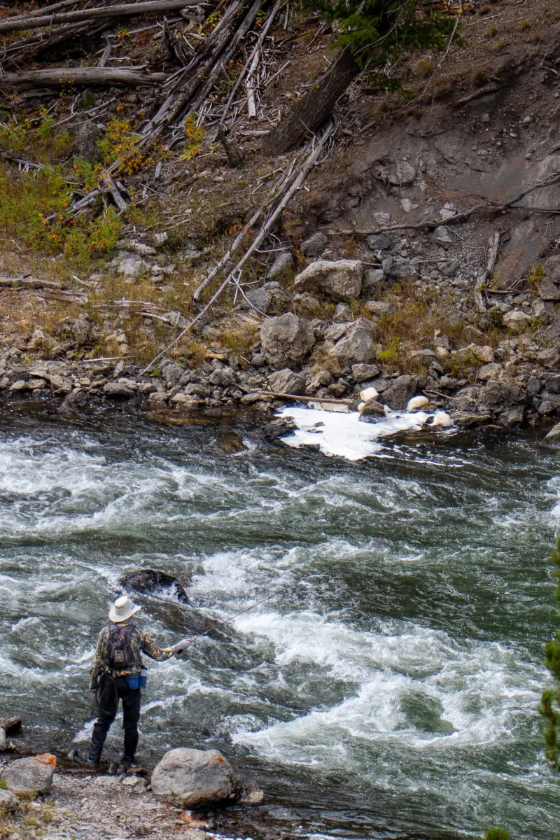 Fly Fisherman in Firehole Canyon