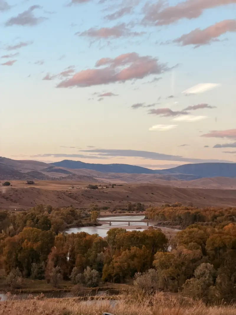 Yellowstone River at sunset